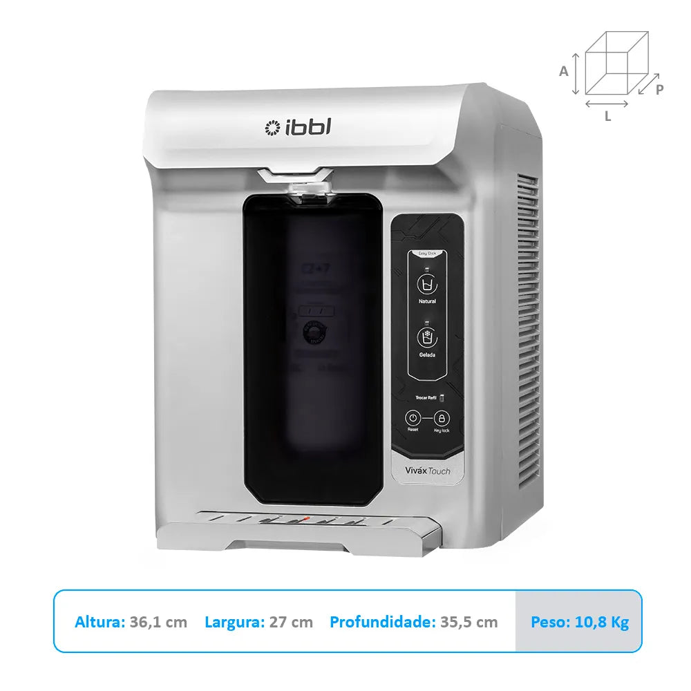 Purificador de Água Viváx Touch com Compressor Prata BIVOLT