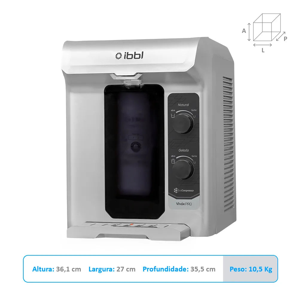 Purificador de Água Vivax Pro com Compressor Prata BIVOLT